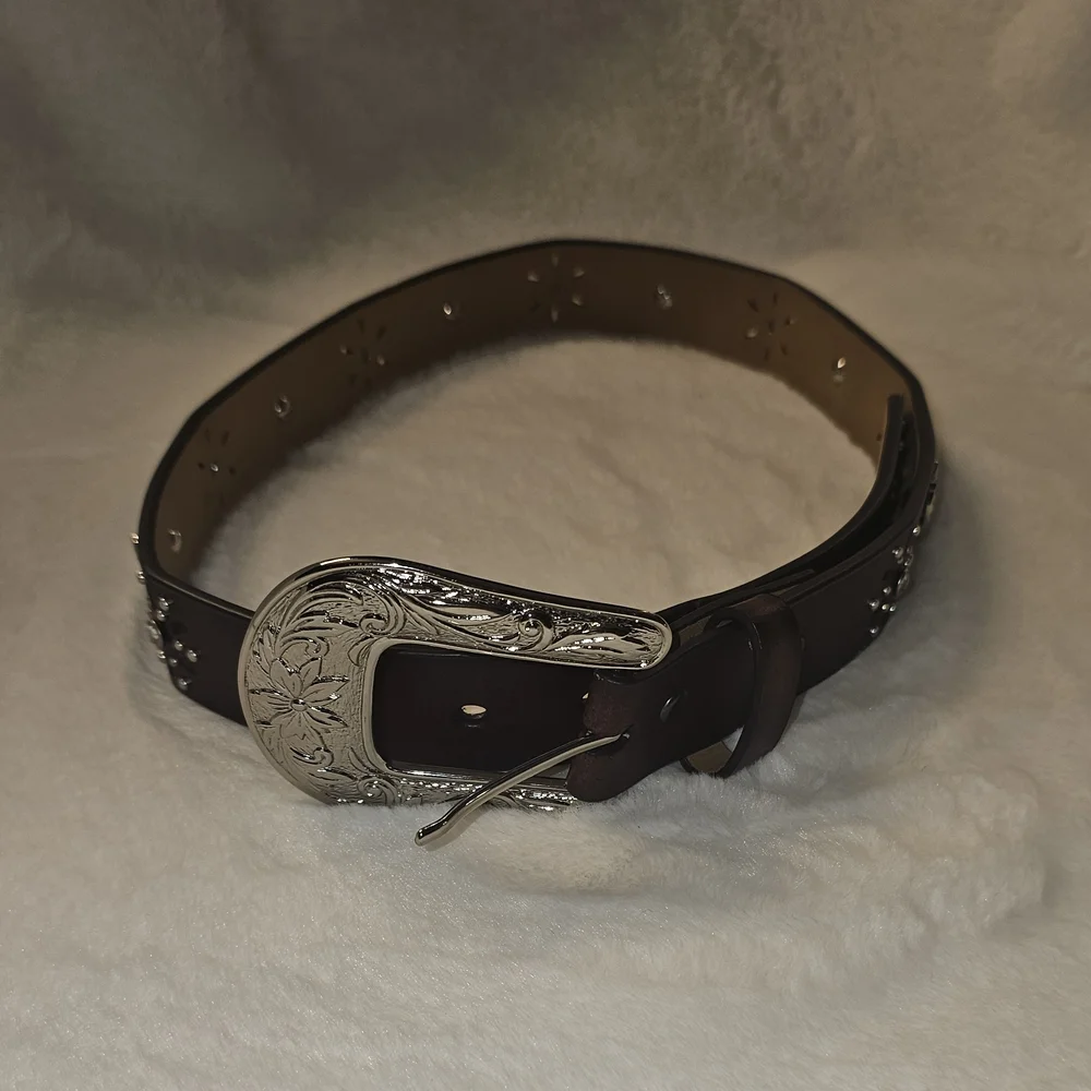 Ariat Kids Brown Belt with Silver Buckle Has Silver Horse And Star Embellishment